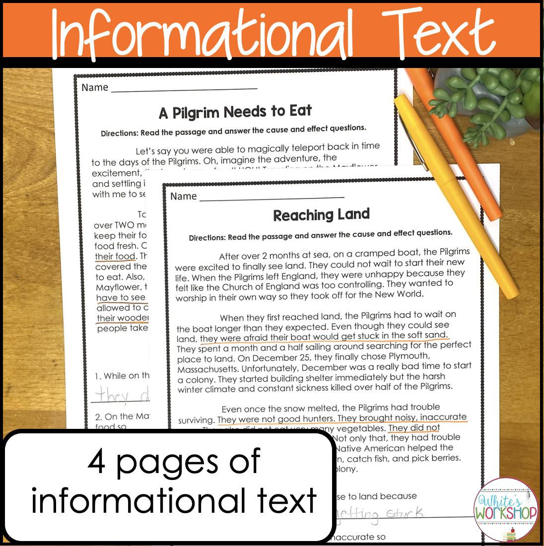 Thanksgiving Cause And Effect Reading Comprehension Activities