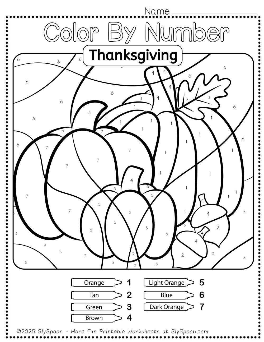 Thanksgiving Color By Number Thanksgiving Color By Number