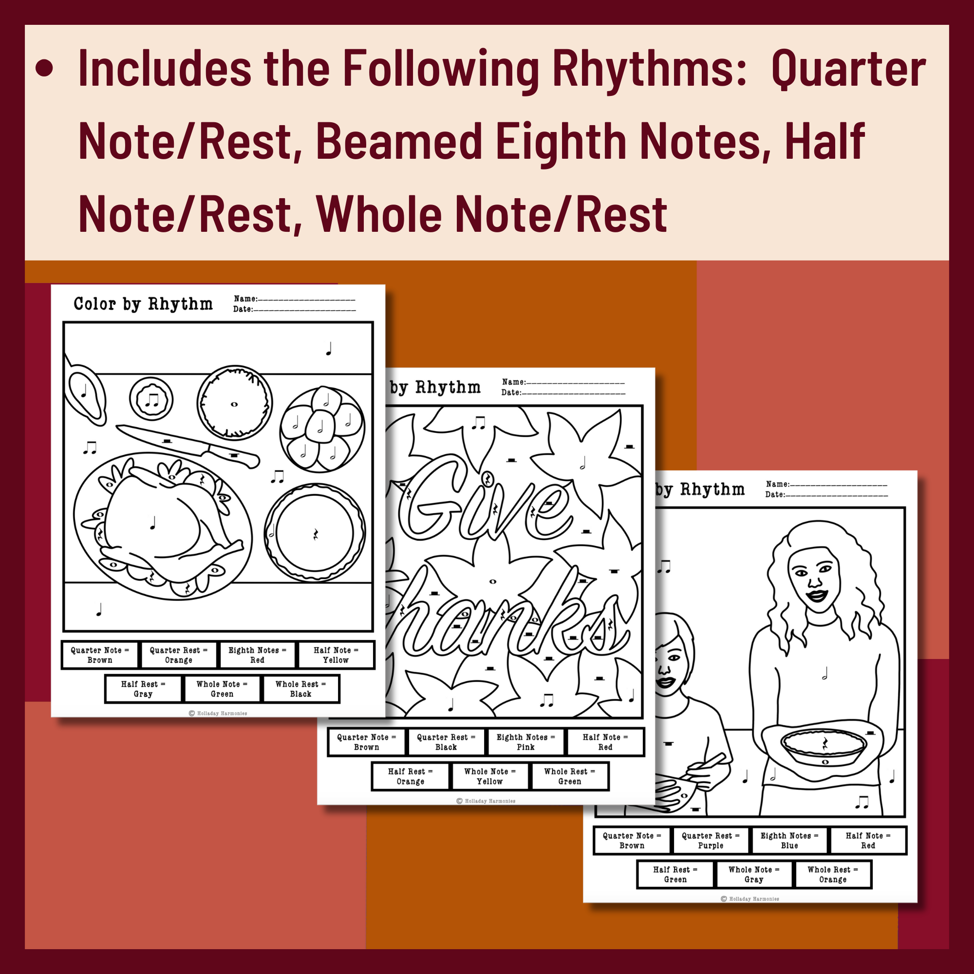 thanksgiving rhythm worksheet