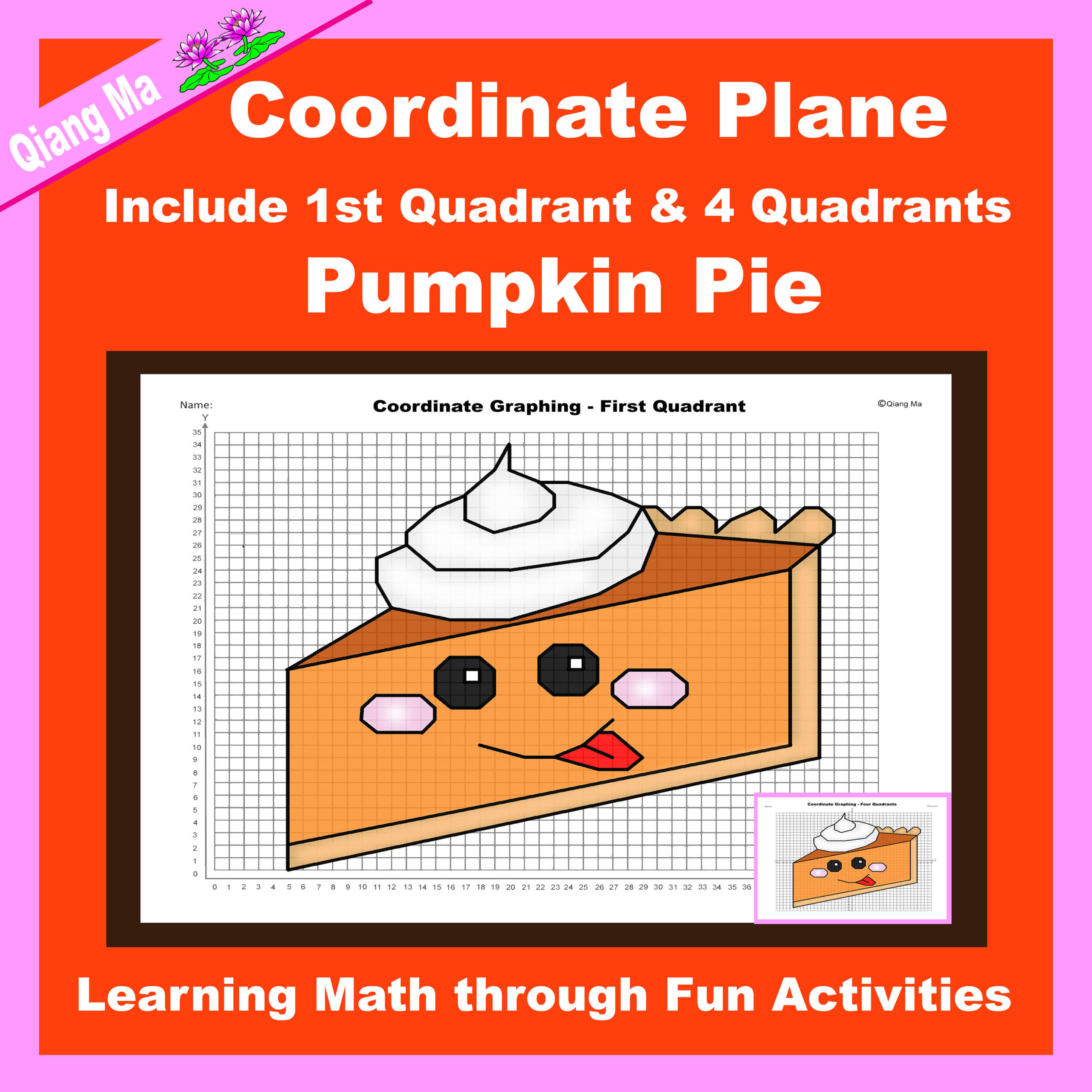 Thanksgiving Coordinate Plane Graphing Picture Pumpkin Pie Thanksgiving Coordinate Plane Graphing Picture Pumpkin Pie