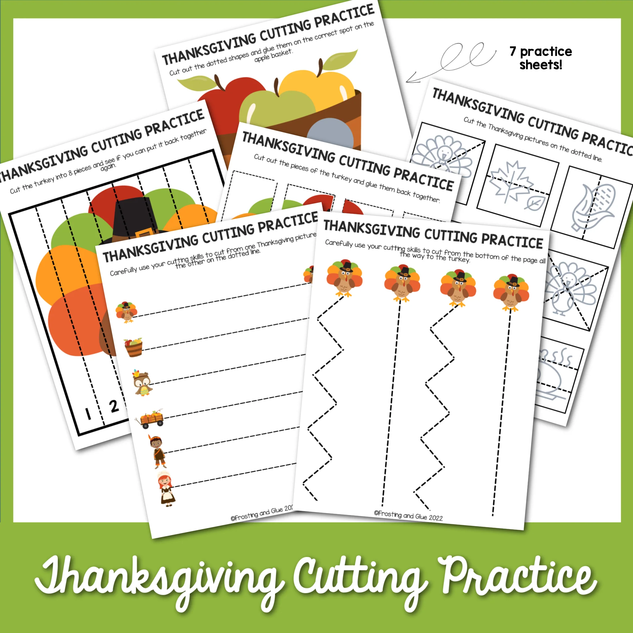 Thanksgiving Cutting Practice Worksheets Thanksgiving Cutting Practice Worksheets