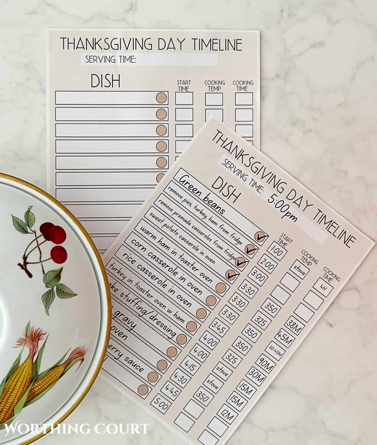 Thanksgiving Day Timeline Worksheet