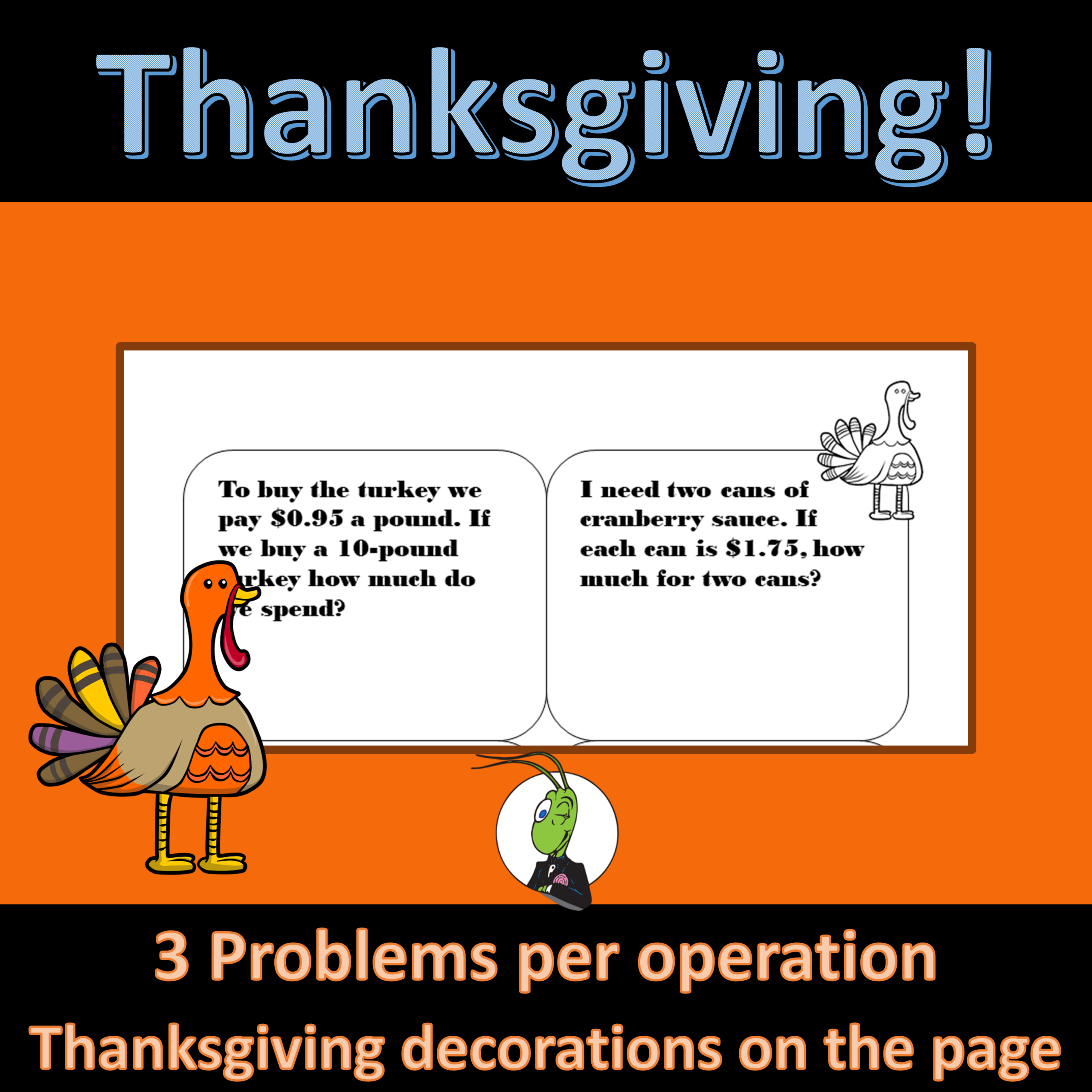 Thanksgiving Decimal Operations Word Problems Editable Thanksgiving Decimal Operations Word Problems Editable