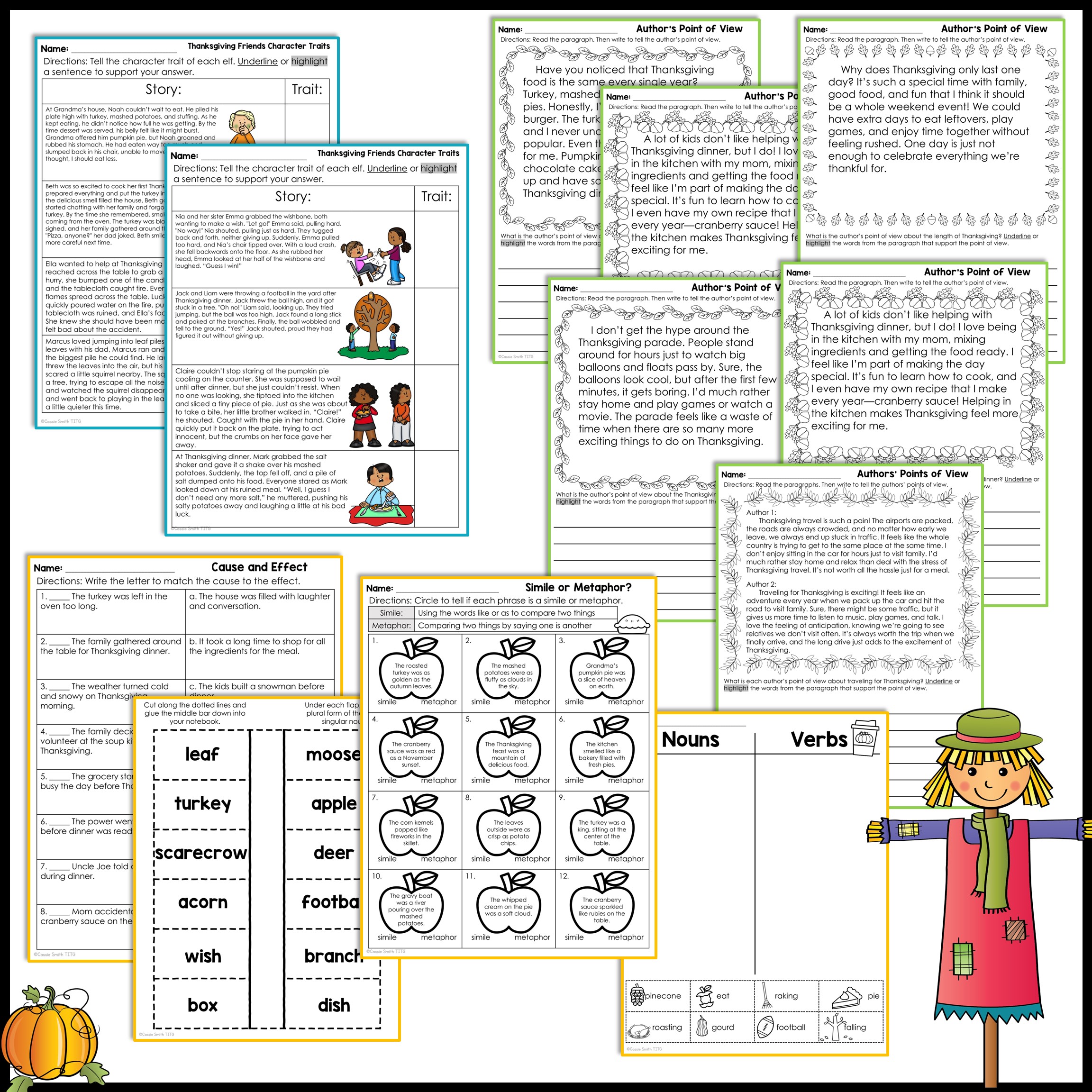 Thanksgiving Ela Worksheets Reading Comprehension Writing Prompts Grammar Worksheets No Prep Thanksgiving Ela Worksheets Reading Comprehension Writing Prompts Grammar Worksheets No Prep