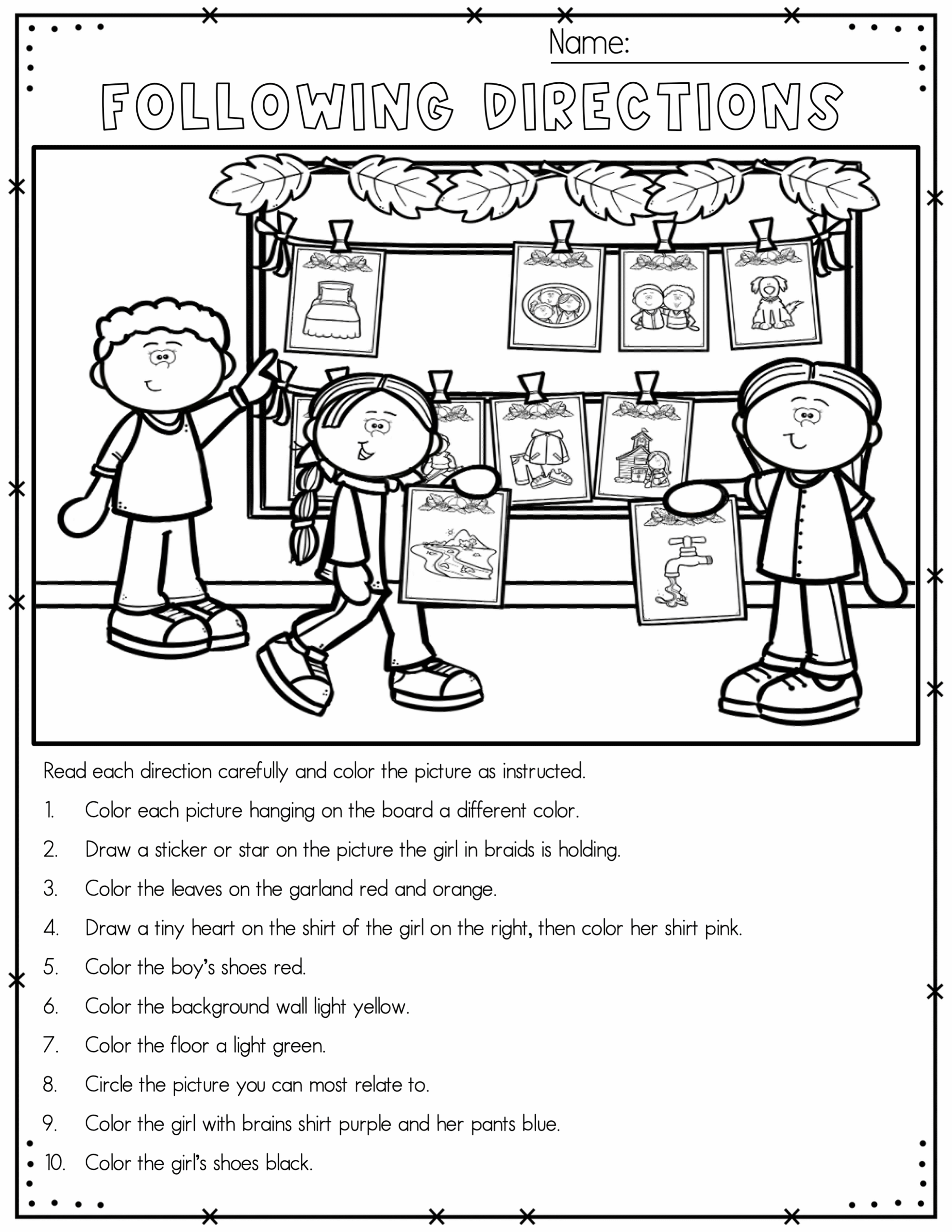 Thanksgiving Following Directions Worksheets Thanksgiving Following Directions Worksheets