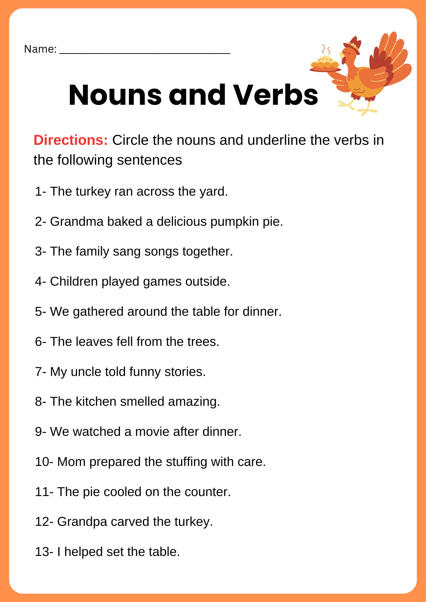 Thanksgiving Grammar Worksheets Grammar Practice Thanksgiving Grammar Worksheets Grammar Practice