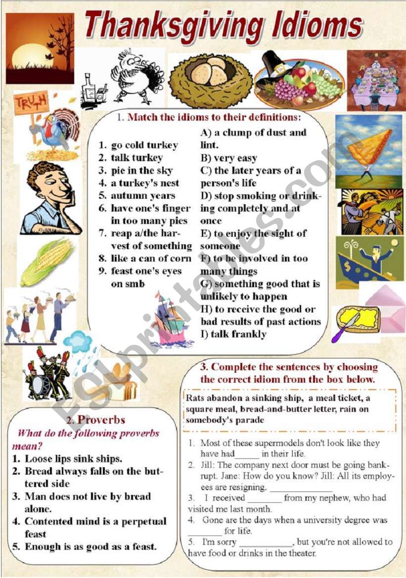 Thanksgiving Idioms And Prover 329847