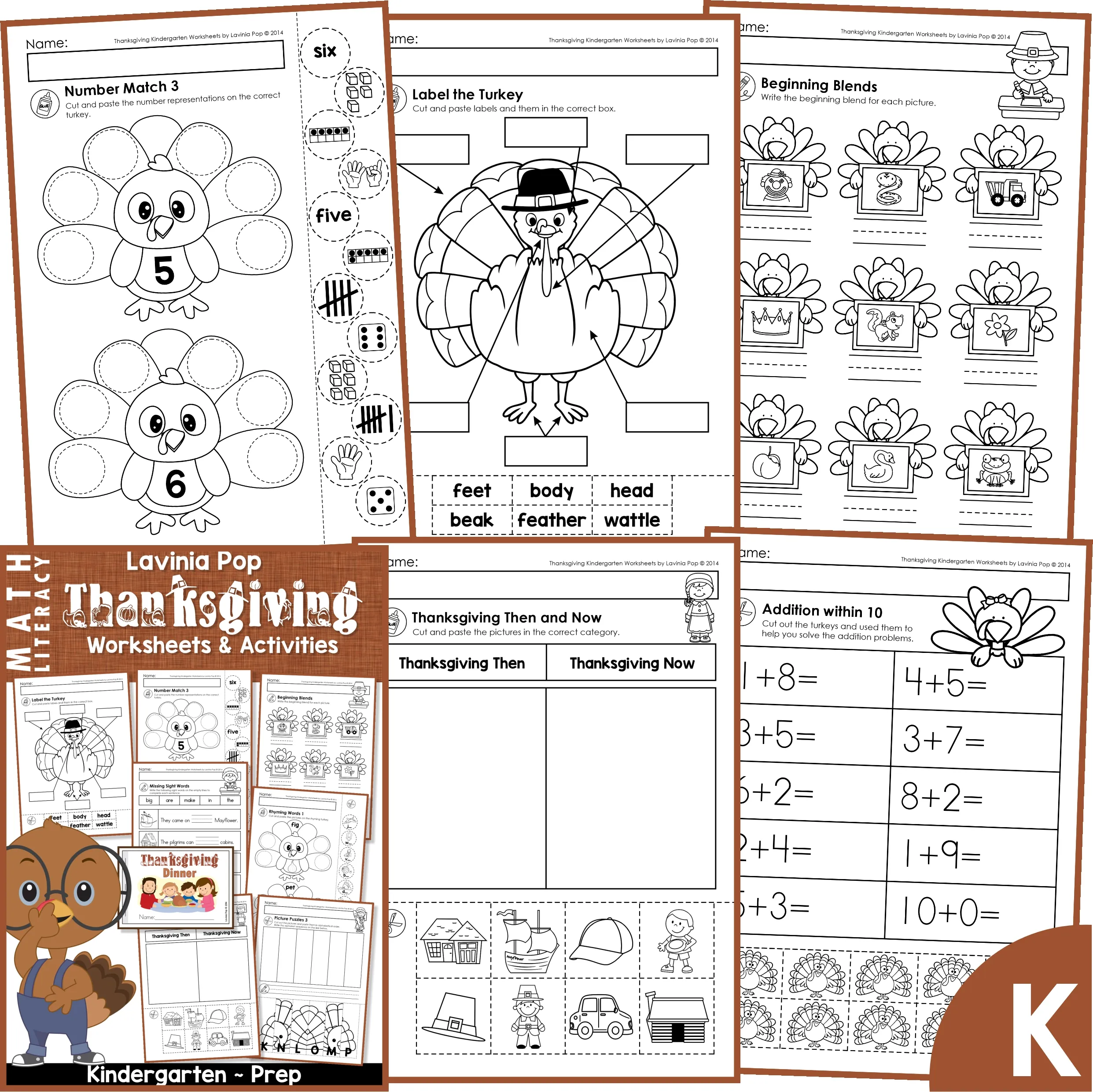 Thanksgiving Kindergarten Worksheets And Activities No Prep Thanksgiving Kindergarten Worksheets And Activities No Prep