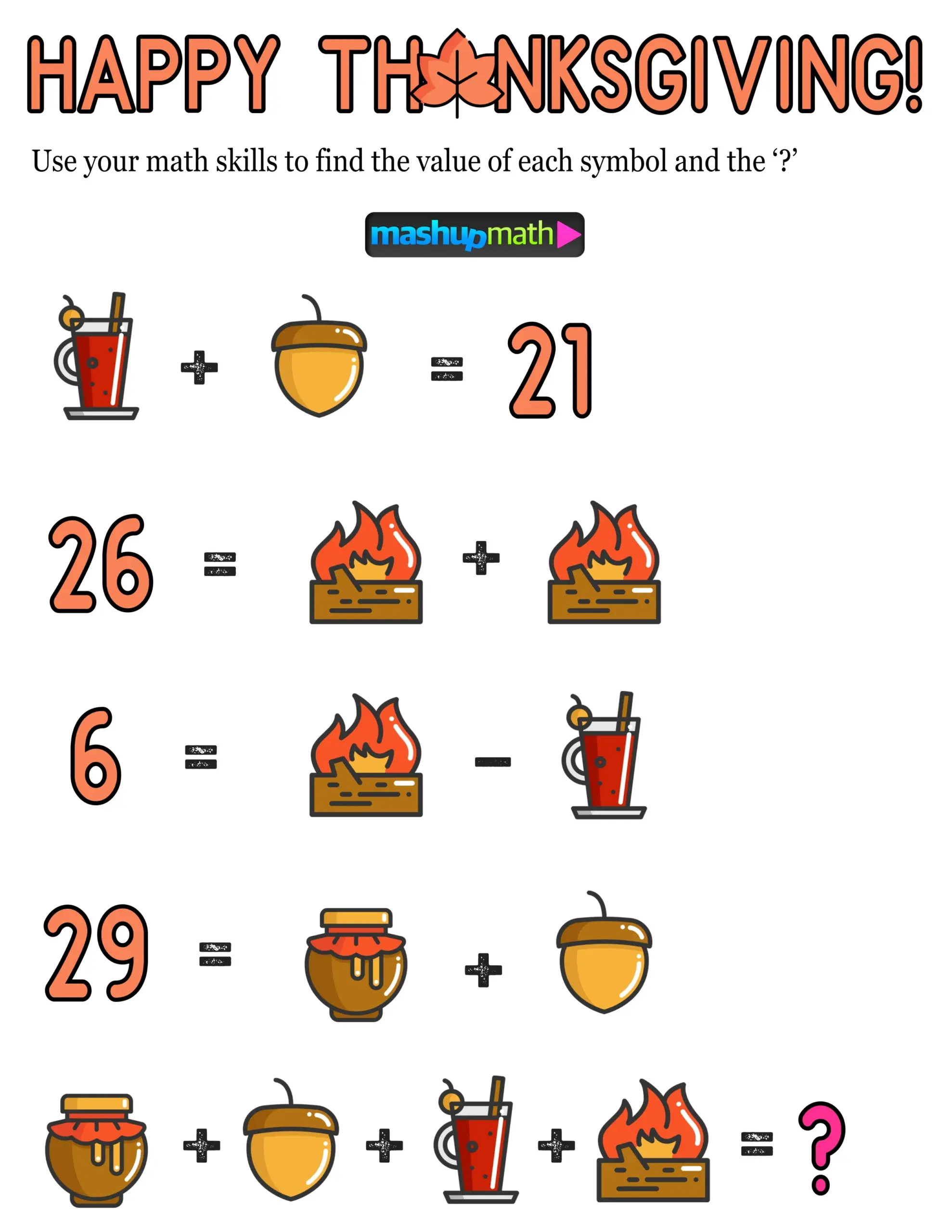 Thanksgiving Math Thanksgiving Math