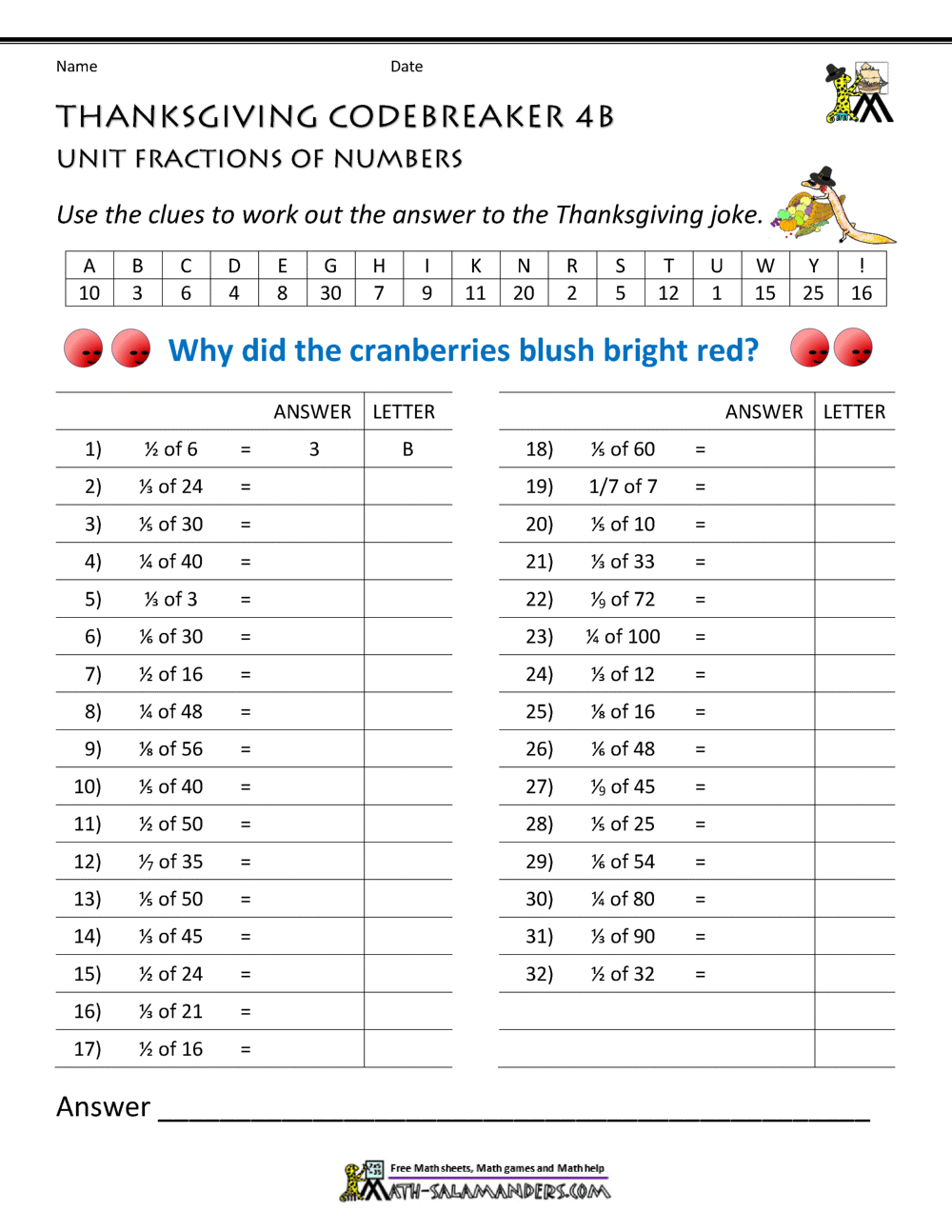 Thanksgiving Math Activities 4th Grade Thanksgiving Math Activities 4th Grade