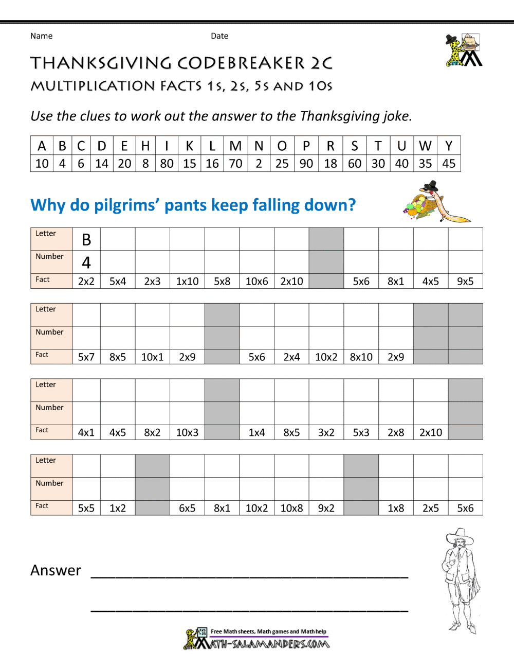 thanksgiving code worksheet thanksgiving code worksheet