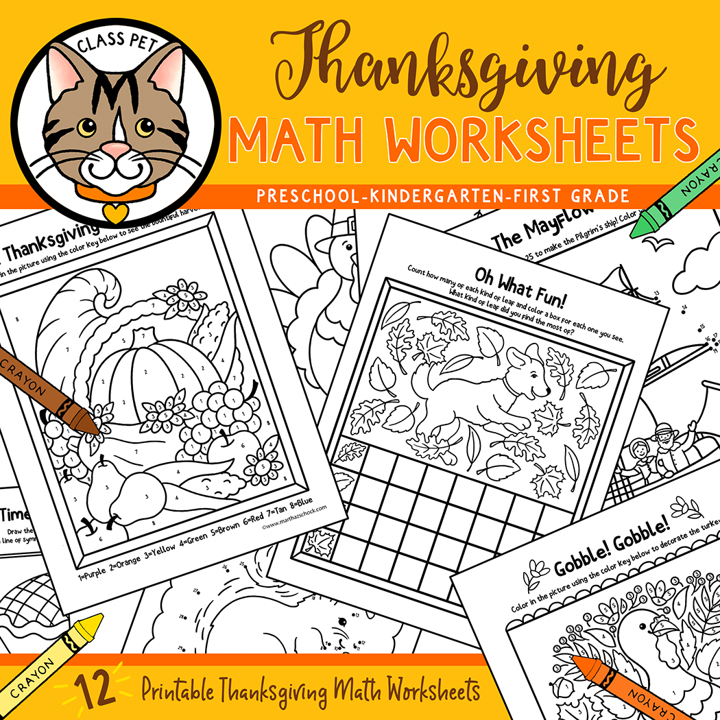 Thanksgiving Math Worksheets For Preschool Kindergarten First Grade