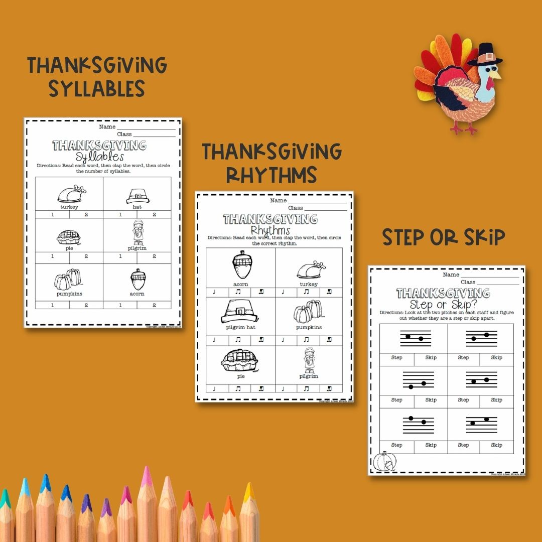 Thanksgiving Music No Prep Worksheets Thanksgiving Music No Prep Worksheets