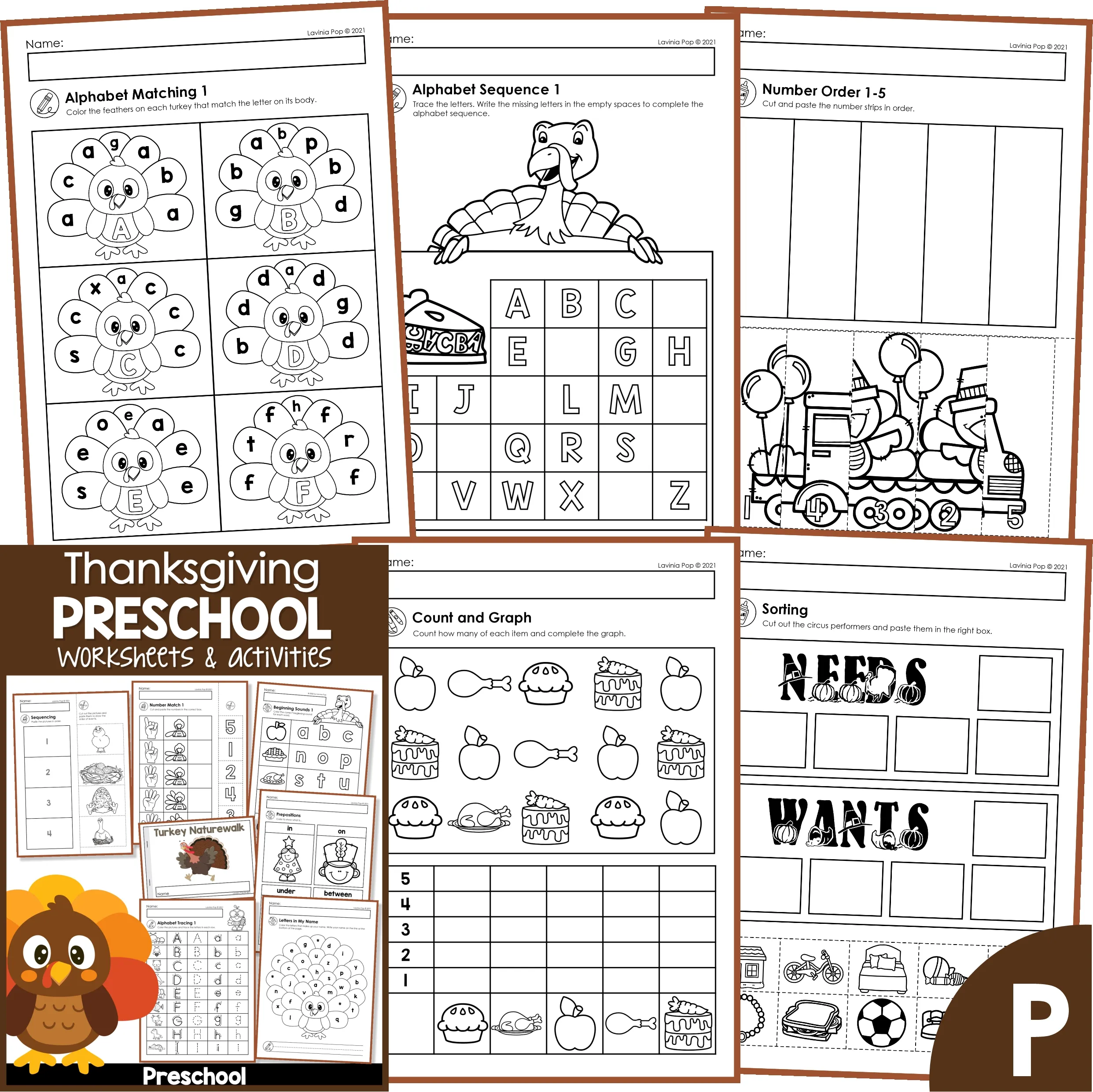 Thanksgiving Preschool Worksheets And Activities No Prep Thanksgiving Preschool Worksheets And Activities No Prep
