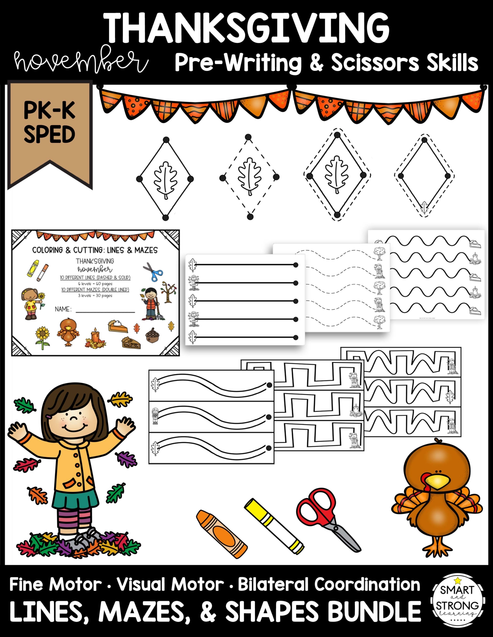 Thanksgiving Prewriting And Shapes Activities
