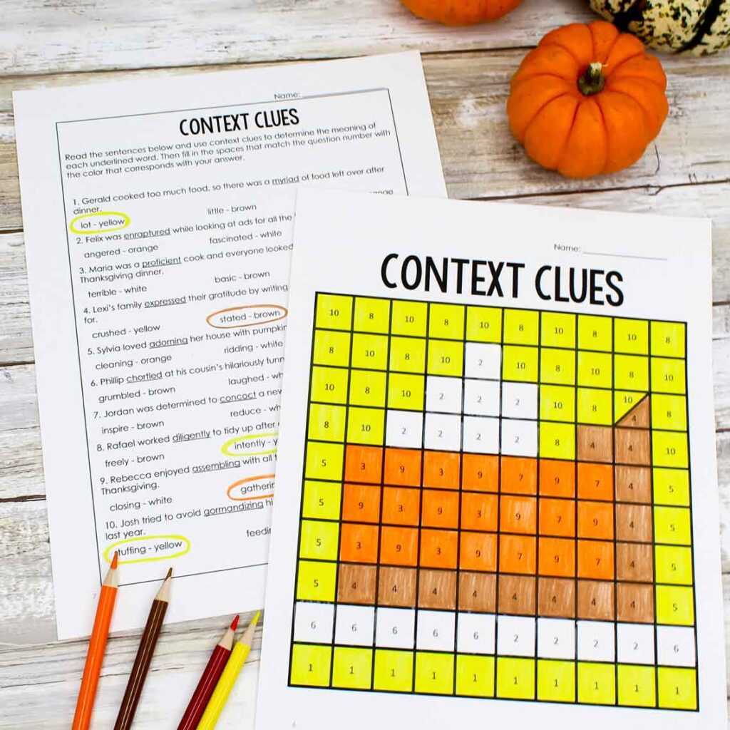 Thanksgiving Reading Activities For Middle School