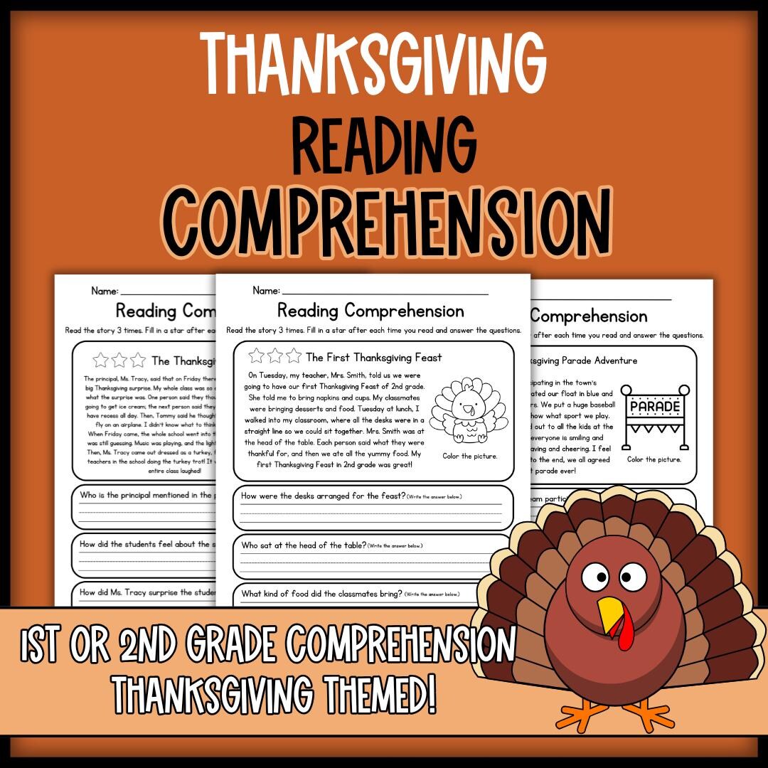 2nd grade thanksgiving reading comprehension worksheets 2nd grade thanksgiving reading comprehension worksheets