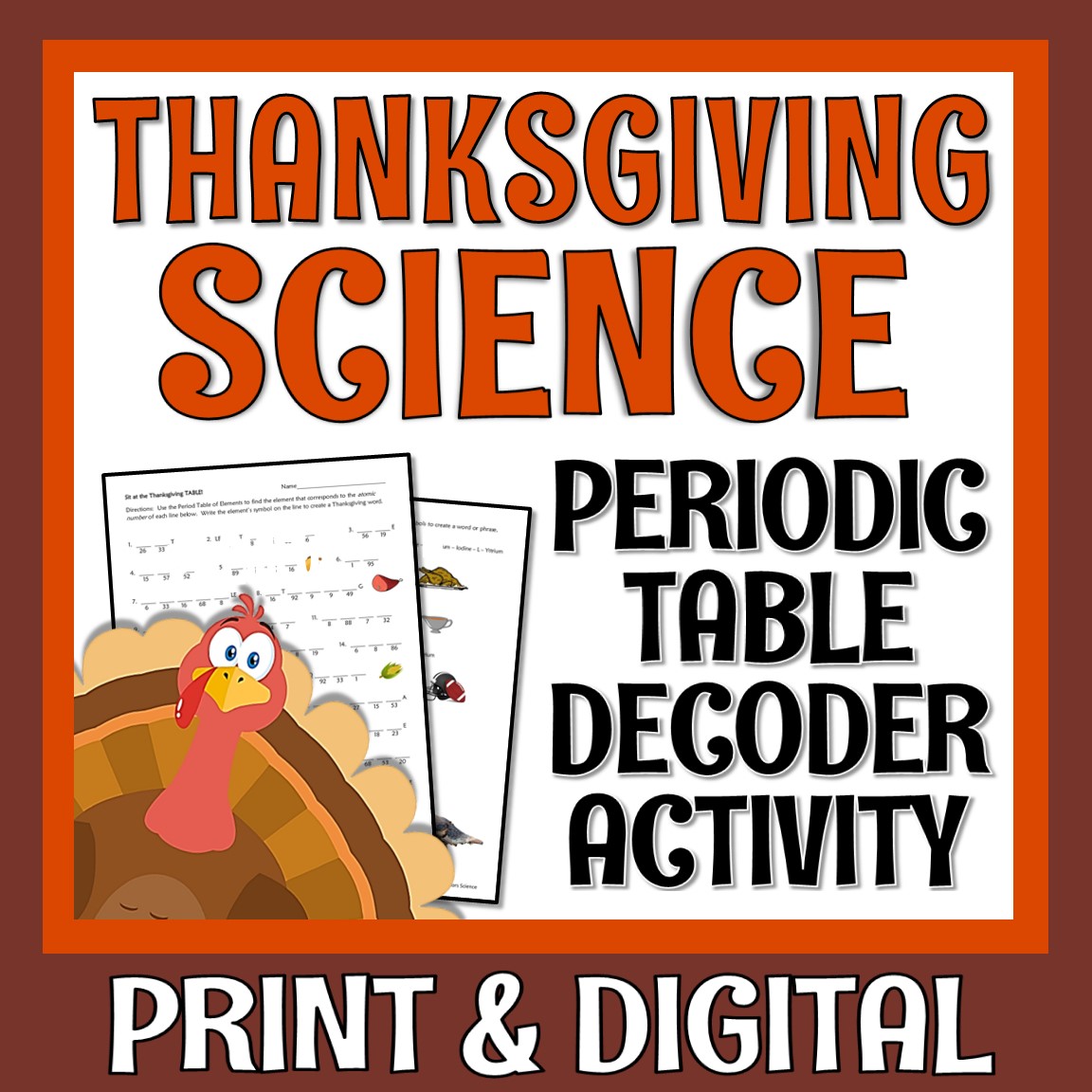 Thanksgiving Science Periodic Table Decoder Activity