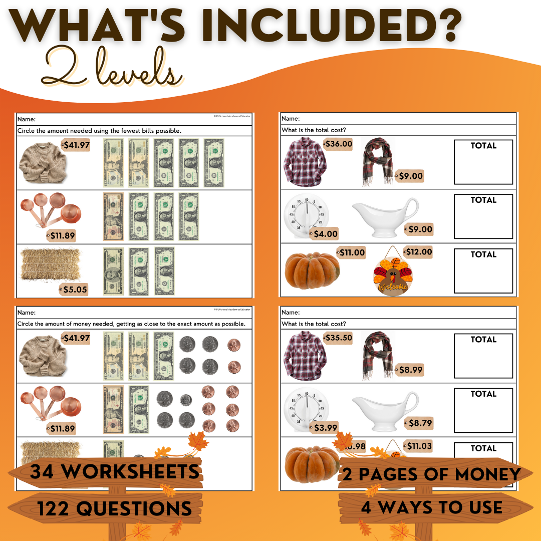 thanksgiving money worksheets thanksgiving money worksheets