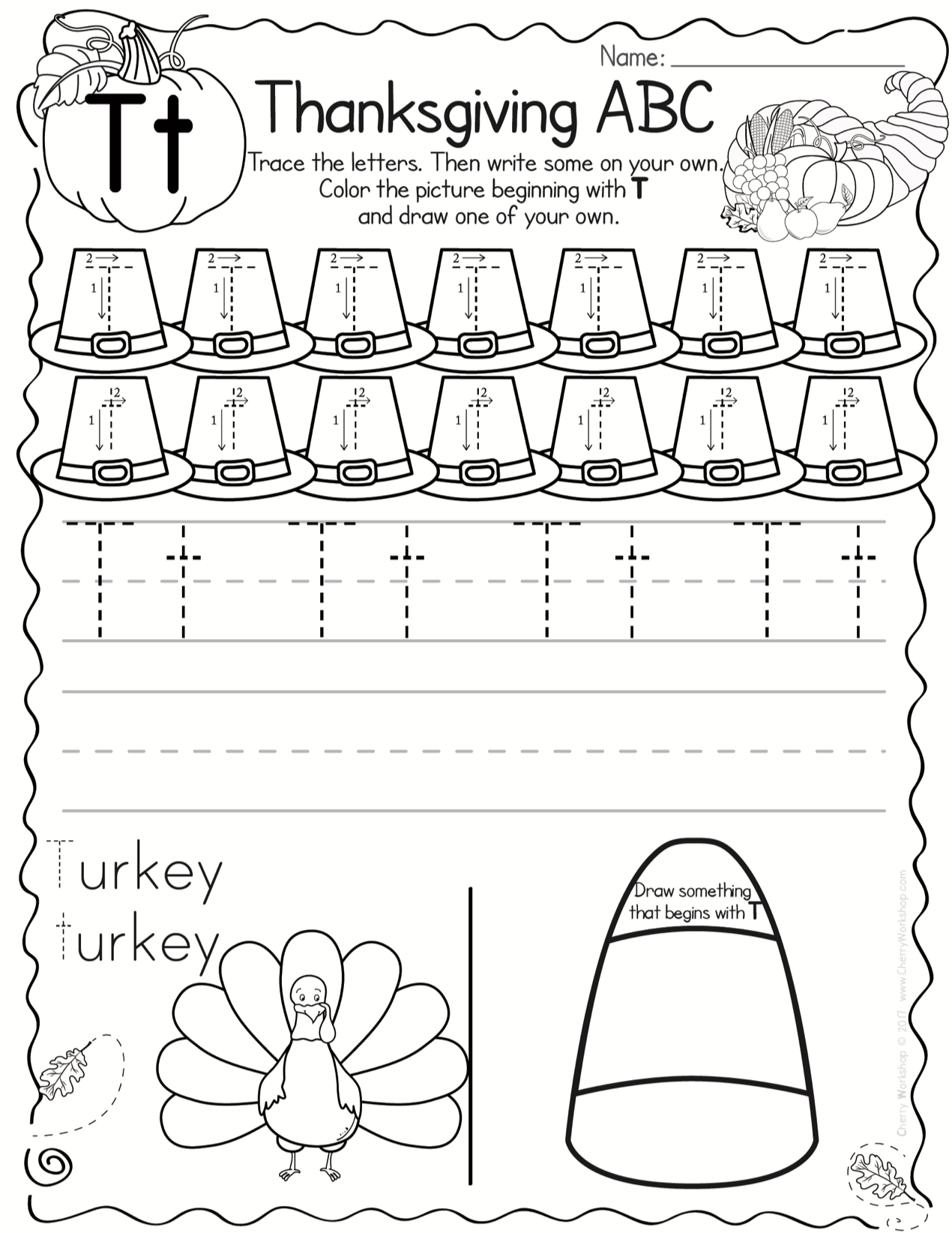 Thanksgiving Themed Abc Practice Pages Thanksgiving Themed Abc Practice Pages