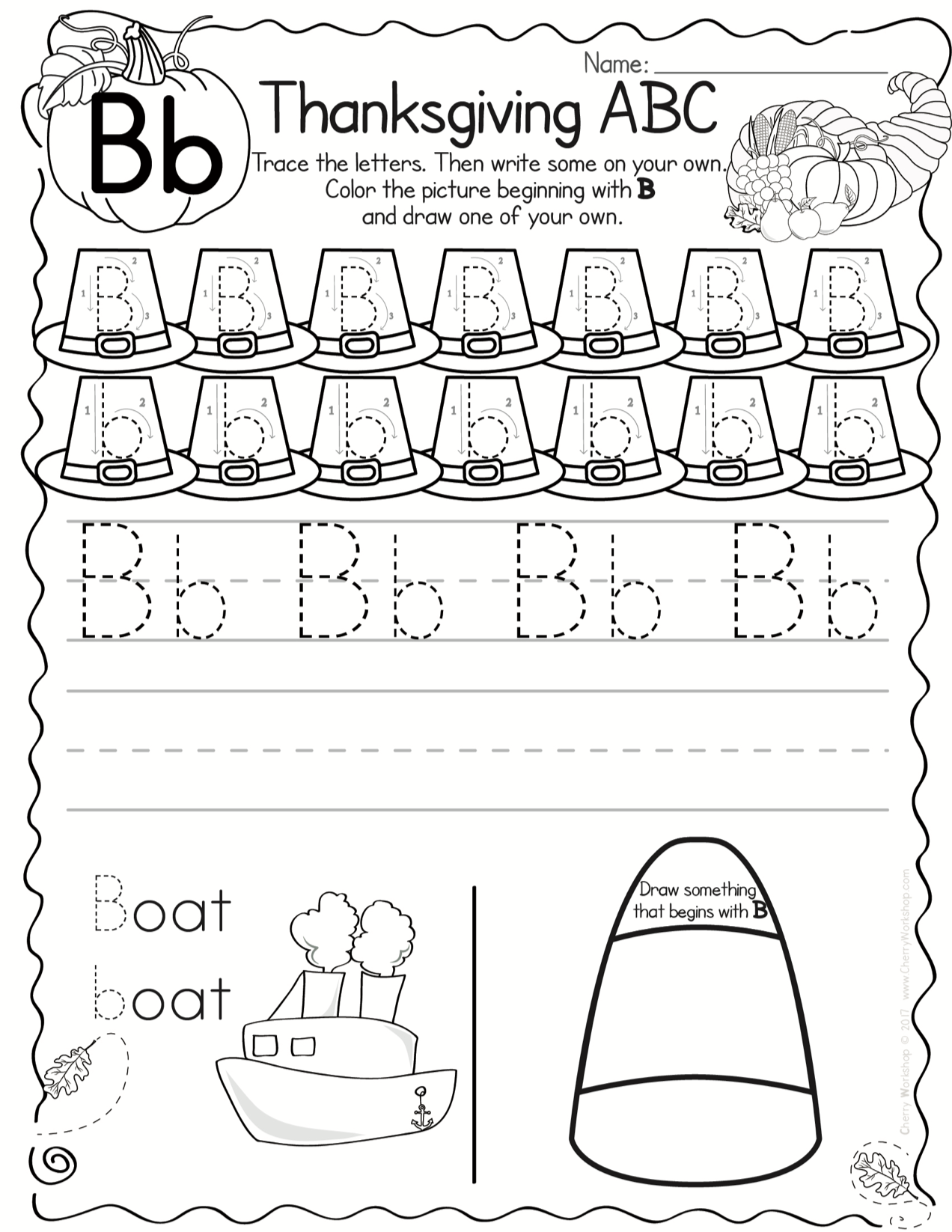 Thanksgiving Themed Abc Practice Pages