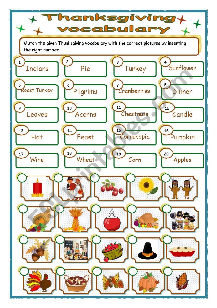 Thanksgiving Vocabulary Ma 647560 Thanksgiving Vocabulary Ma 647560