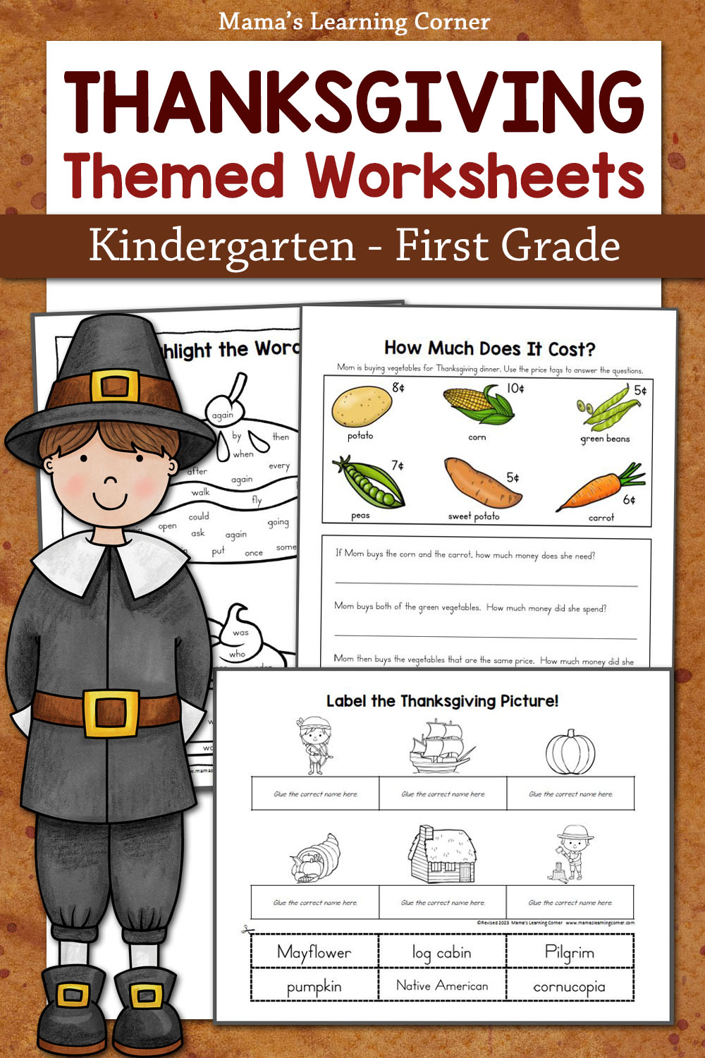 Thanksgiving Worksheet Packet For Kindergarten And First Grade