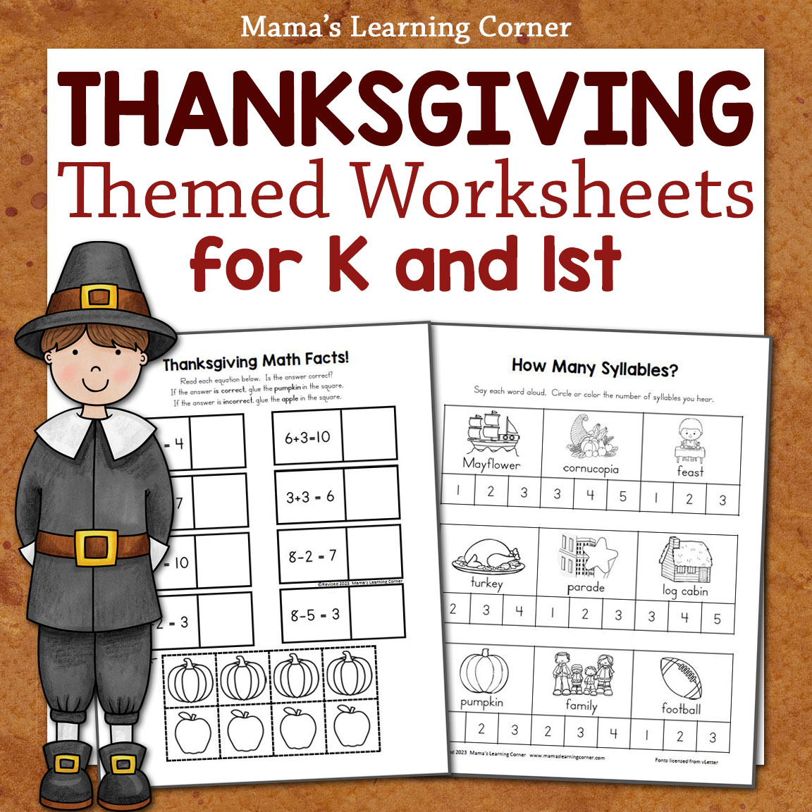 Thanksgiving Worksheet Packet For Kindergarten And First Grade Thanksgiving Worksheet Packet For Kindergarten And First Grade