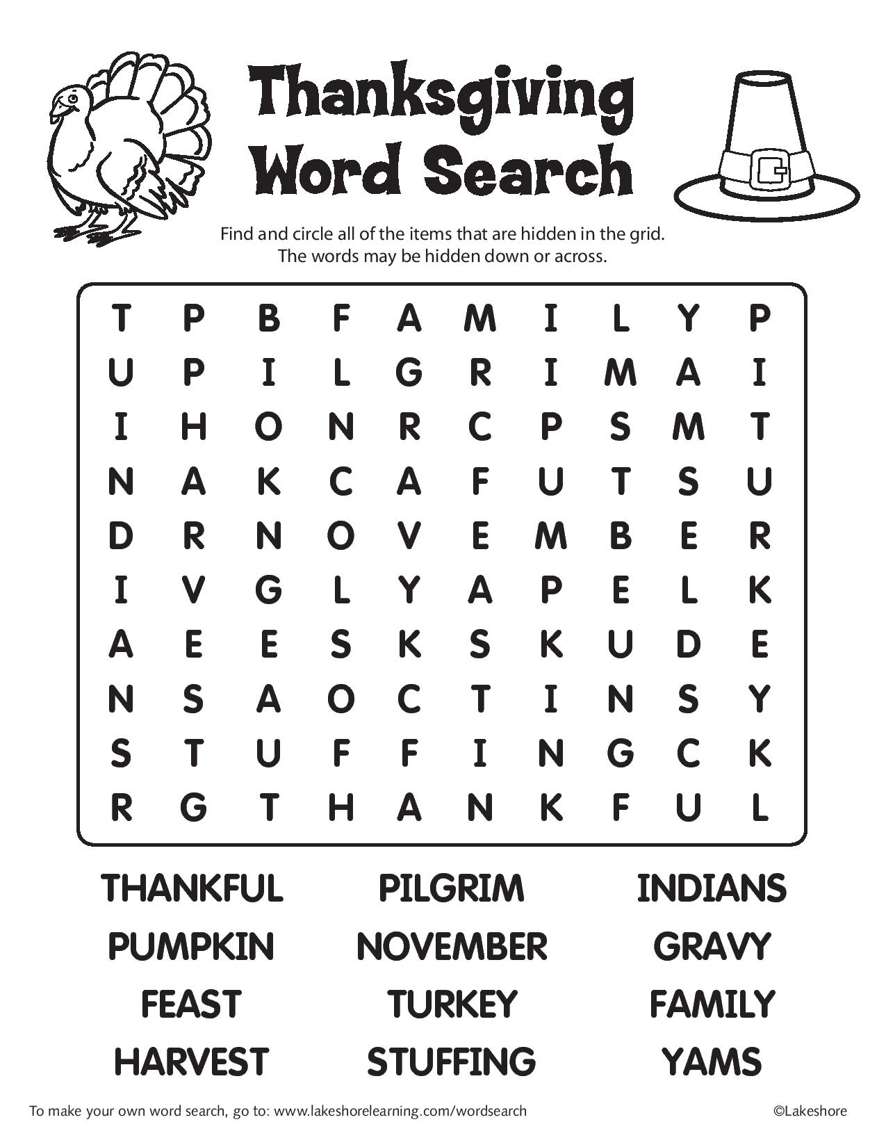 Thanksgiving Worksheets