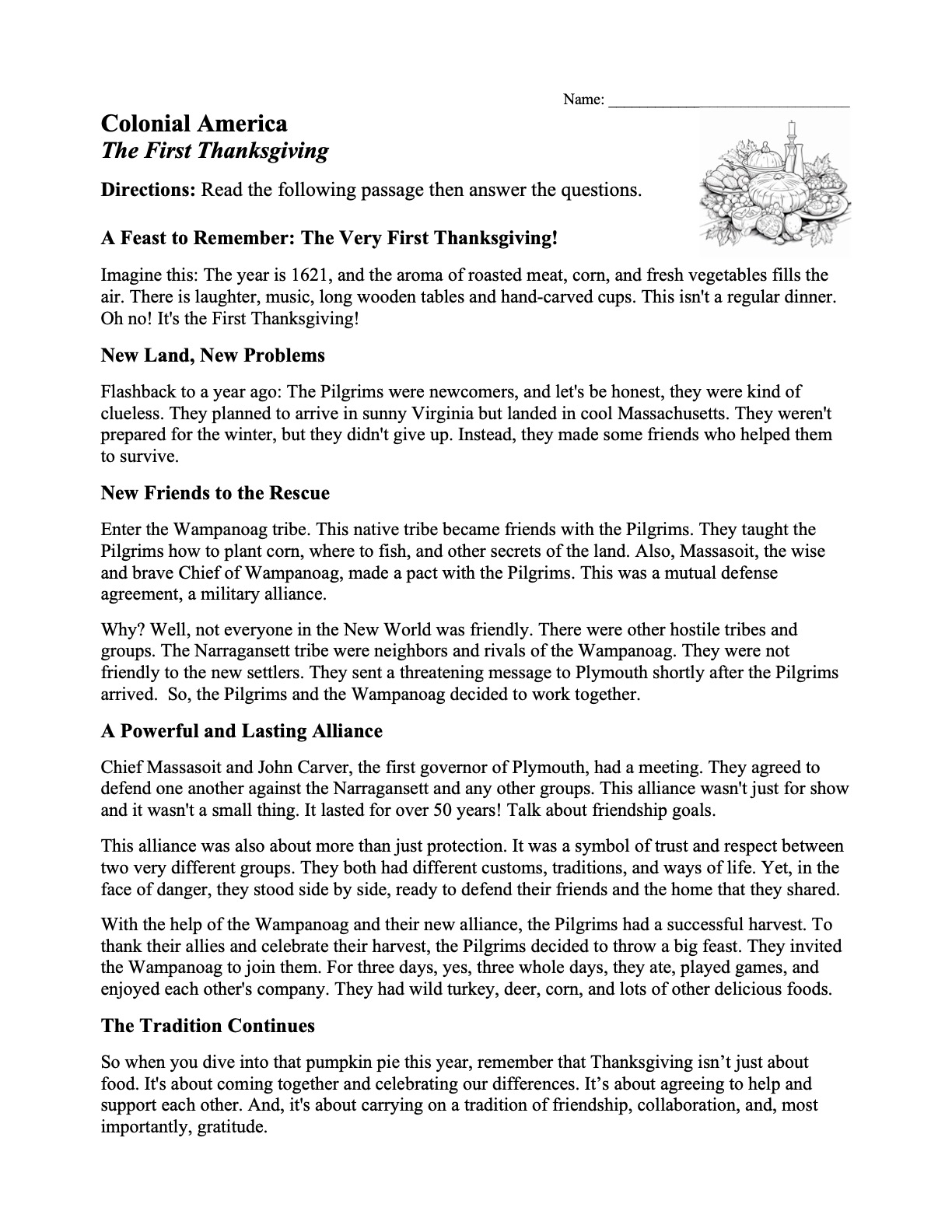 The First Thanksgiving