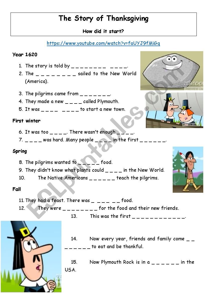 the story of thanksgiving worksheet the story of thanksgiving worksheet