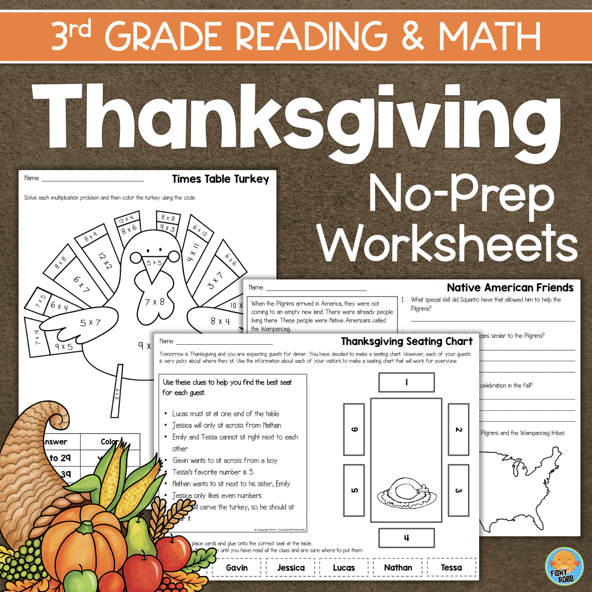 Third Grade Thanksgiving Math Reading Activities Third Grade Thanksgiving Math Reading Activities