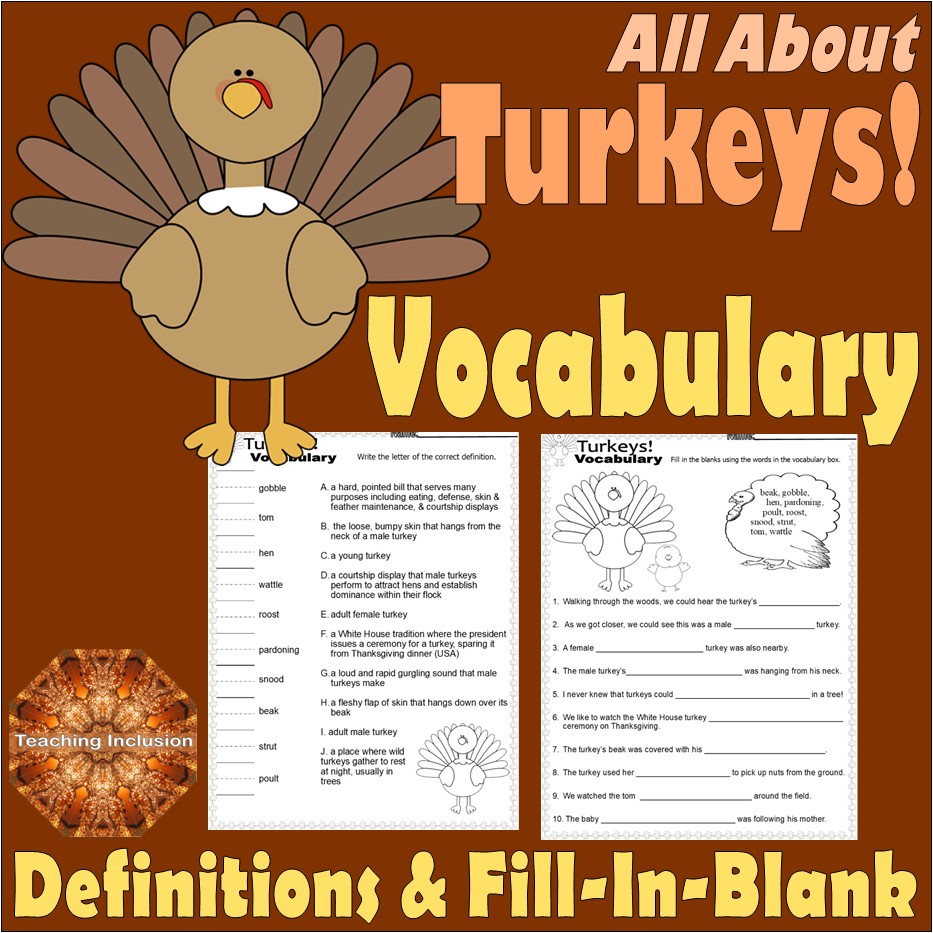 thanksgiving vocabulary worksheet thanksgiving vocabulary worksheet