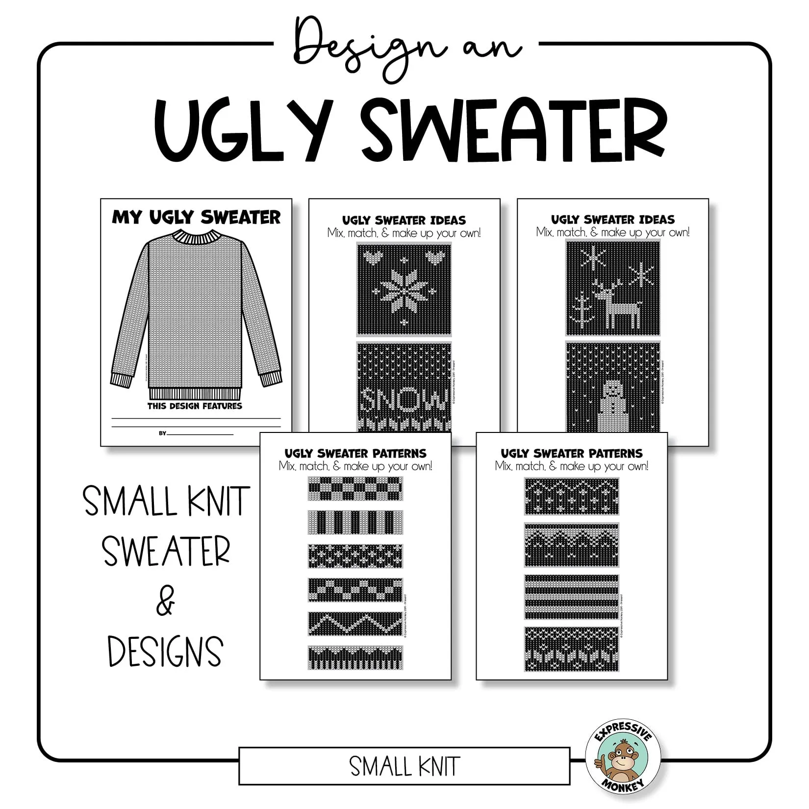 Ugly Sweater Winter Art Activity Ugly Sweater Winter Art Activity