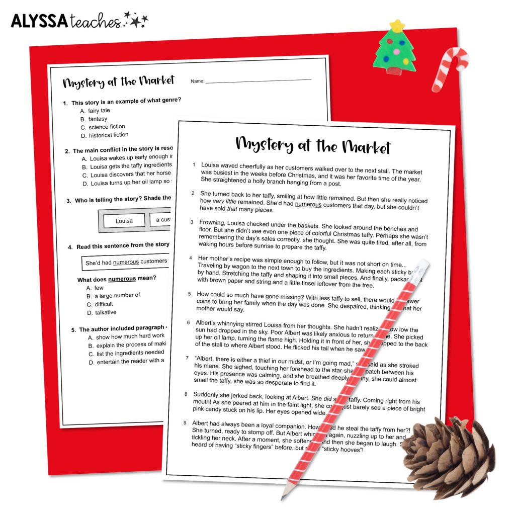 Upper Elementary Christmas Reading Activities