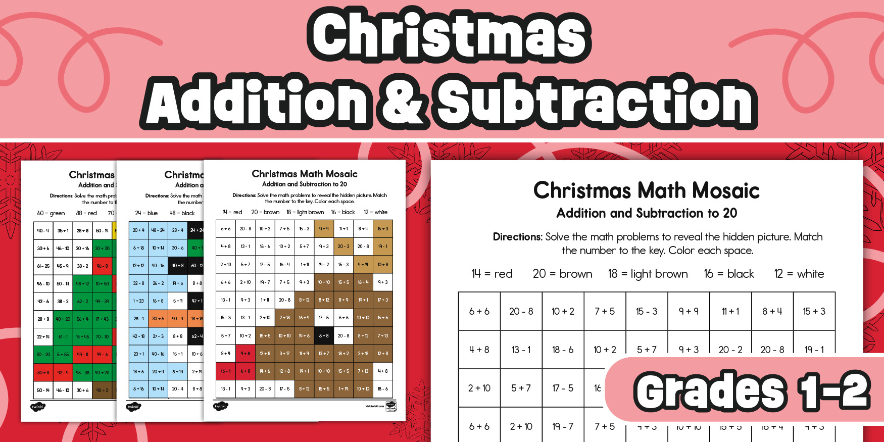 Us T 2548821 Christmas Math Mosiacs Differentiated Activity Sheets Us T 2548821 Christmas Math Mosiacs Differentiated Activity Sheets
